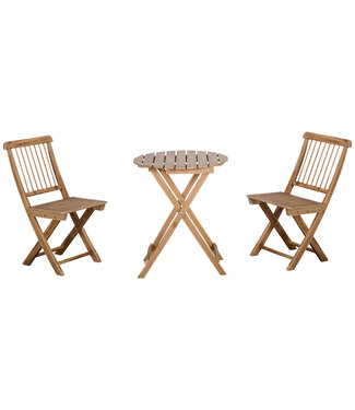 Sunny Sunny Bistroset 3 st. Opvouwbare houten tuinset balkonset bistrotafel met 2 stoelen tuinmeubelen naturel