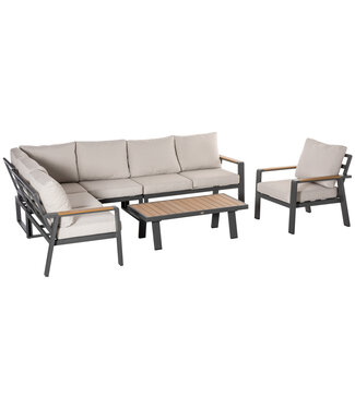 Sunny Sunny Loungeset - L-zitgroep 6 persoons - Creme/Wit