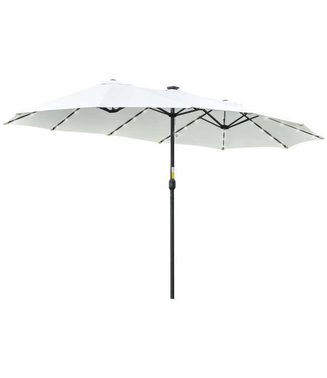 Sunny Parasol met LED - Wit - 4,5 meter oppervlakte