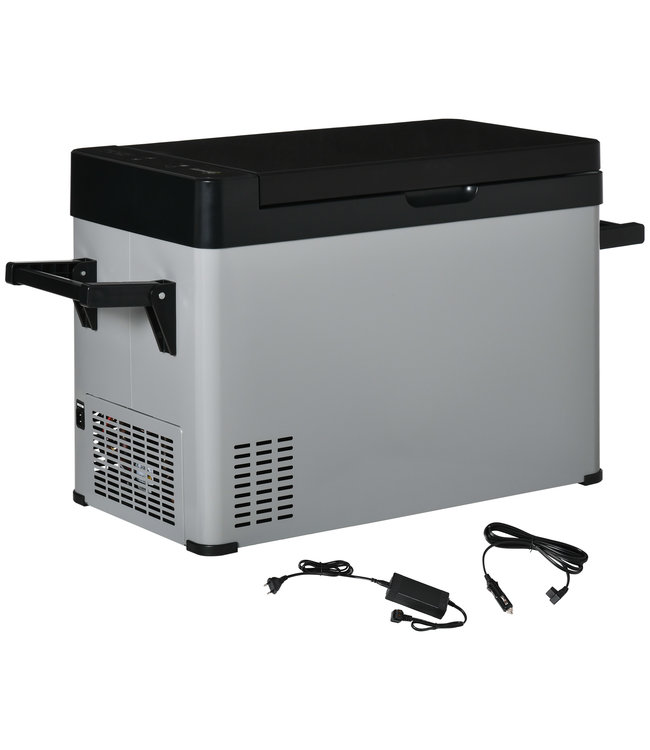 Sunny Koelbox Elektrisch - 50Liter - met LCD scherm en 2 modi - 110-240V - Grijs/Zwart