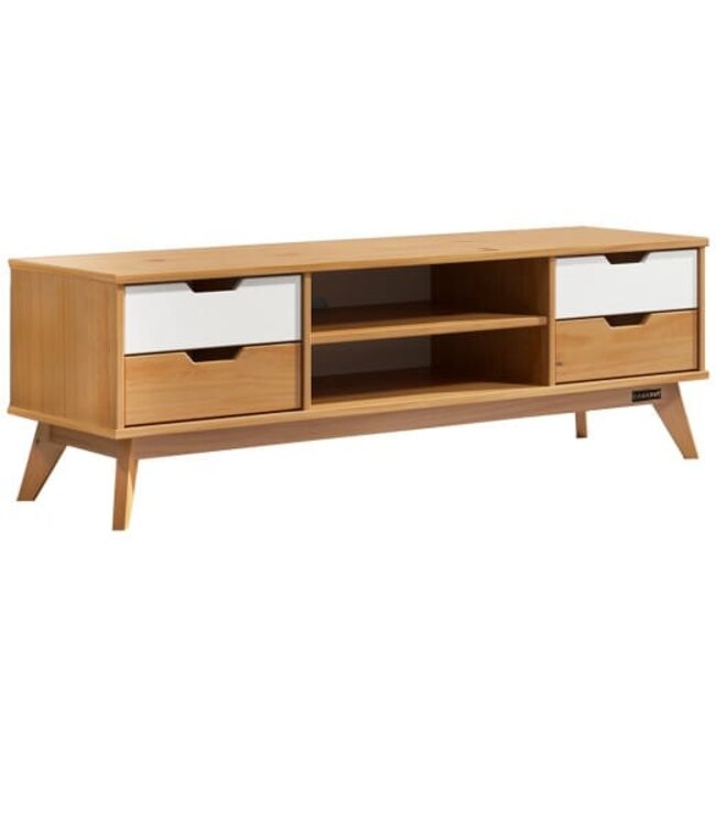 Casaria TV-dressoir massief hout 140x42x40cm naturel