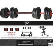 XQ Max XQ Max 20 kg Dumbbell & Barbell - 3-in- 1 - Verstelbaar MET stang
