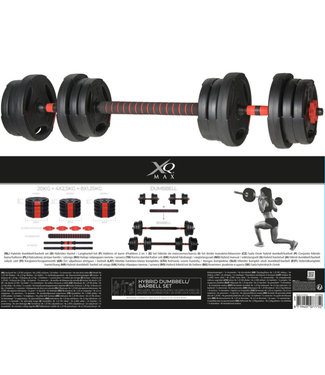 XQ Max XQ Max - Dumbbell & Barbell - 3-in- 1 - Verstelbaar MET stang - 20 kg