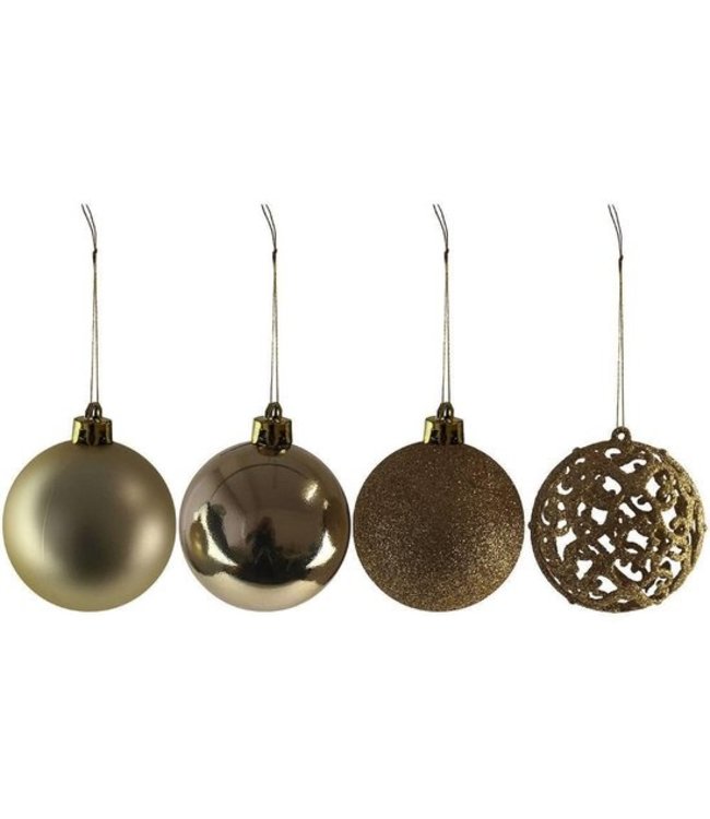 Christmas Gifts kerstballenset - 100 stuks - 3/4/6cm - Goud