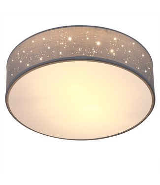 Monzana Plafondlamp – Sterrenhemel – Rond - Ø 30cm – 40 Watt - Stof -Grijs