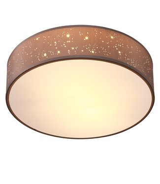 Monzana Plafondlamp – Sterrenhemel – Rond - Ø 30cm – 40 Watt - Stof -Beige