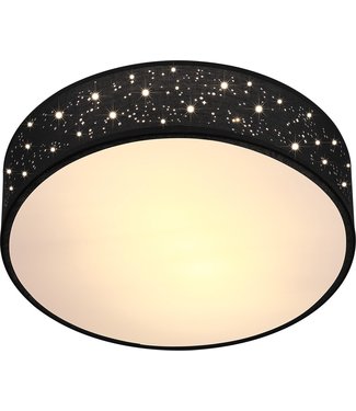 Monzana Plafondlamp – Sterrenhemel – Rond - Ø 30cm – 40 Watt - Stof -Zwart