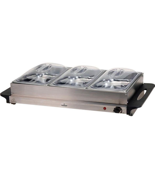 Excellent Electrics - Warmhoudplaat SET van 2 - RVS - 53 x 35 x 10cm