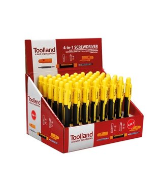 Toolland Toolland Toonbankdisplay inclusief producten - 48 stuks - 4-in-1 Schroevendraaierset - Pocketset