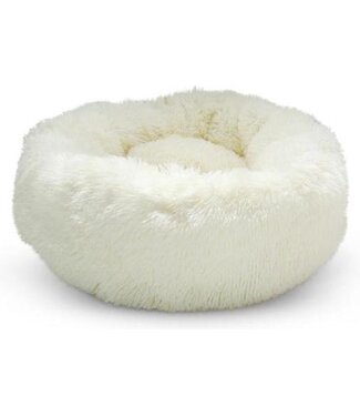 Snoozle Snoozle Donut Hondenmand - Zacht en Luxe Hondenkussen - Wasbaar - Fluffy - Hondenmanden - 60cm - Wit