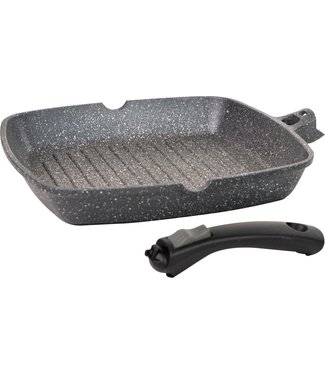 Coninx Coninx Grillpan 28CM - Steakpan - Afneembare Handgreep - PFAS-vrij - Grijs