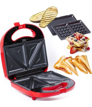 Gadgy Gadgy Tosti Apparaat - 3 in 1 - Verwisselbare Platen - 800 watt