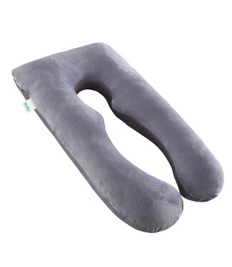 Litollo Litollo® Zwangerschapskussen XXL - Voedingskussen - Lichaamskussen - Body pillow - 280cm - Zachte fleece stof - Grijs