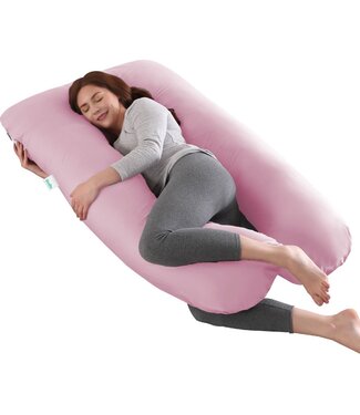 Litollo Litollo® Zwangerschapskussen XXL - Voedingskussen - Lichaamskussen - Body pillow - 280cm - Afneembare hoes - Roze