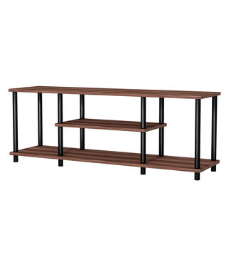 Coast Coast 3 delig TV Stand met Massief Metalen Frame en Open Spaanplaat Planken Koffie