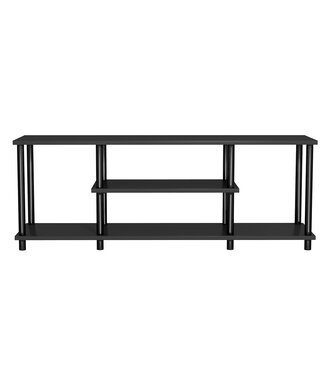 Coast Coast 3 delig TV Stand met Massief Metalen Frame en Open Spaanplaat Planken Zwart