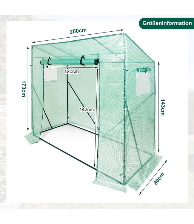 Yorbay Foliekas Met Deuren En Raam - 200×80×143/173cm