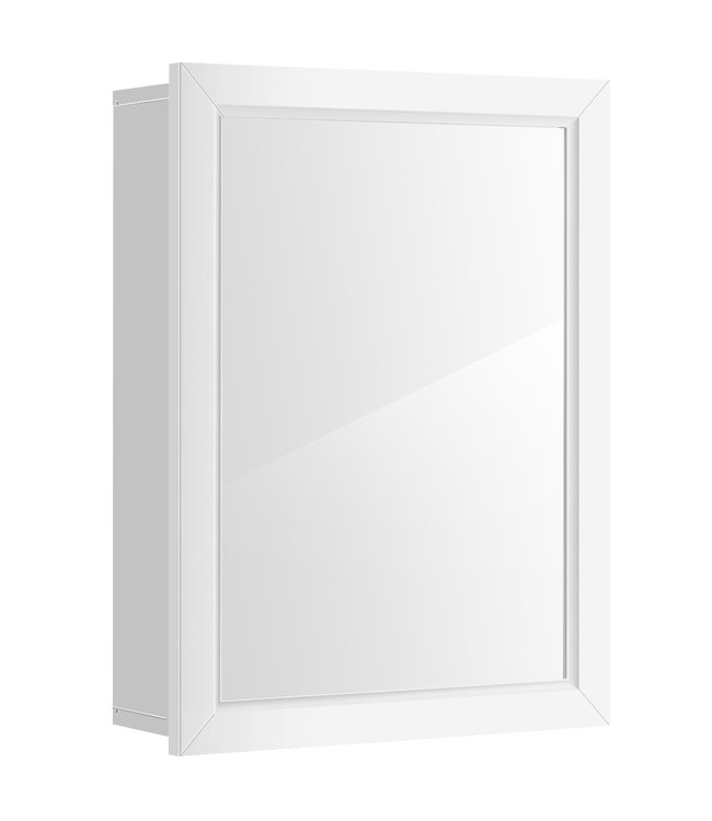 Coast - Badkamerkast - MET spiegel - Wit - 50 x 16 x 66 cm