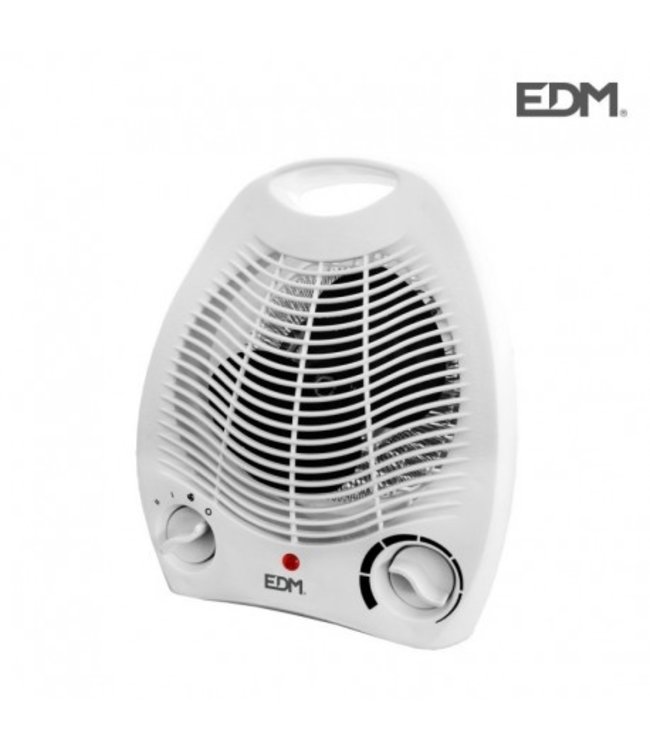 EDM Elektrische VentilatorKachel - 1000-2000W - Wit - 21 x 12,5 x 27 cm