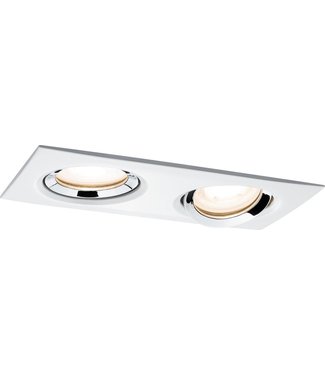 Paulmann Inbouwlamp LED Nova IP65 rechthoekig 2 x 7 W - wit/chroom - Draaibaar