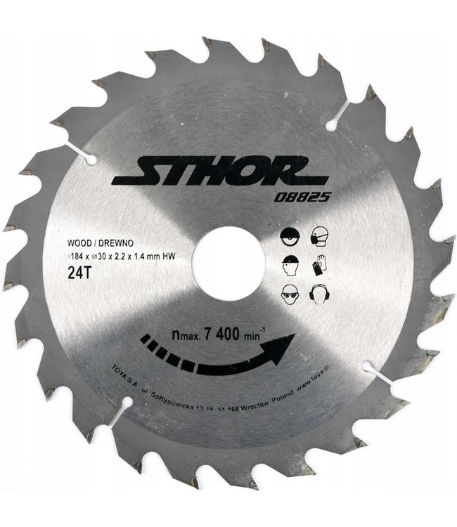 STHOR Cirkelzaagblad  Ø184 mm - 24 T - Binnendiameter 30 mm