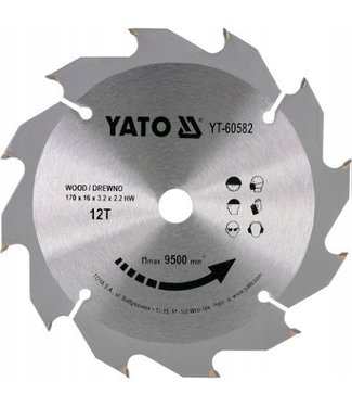 YATO YATO Cirkelzaagblad Ø170 mm - 12 T - binnendiameter 16 mm