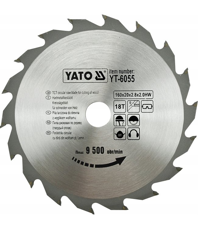 YATO Cirkelzaagblad Ø160 mm - 18 T - binnendiameter 20 mm