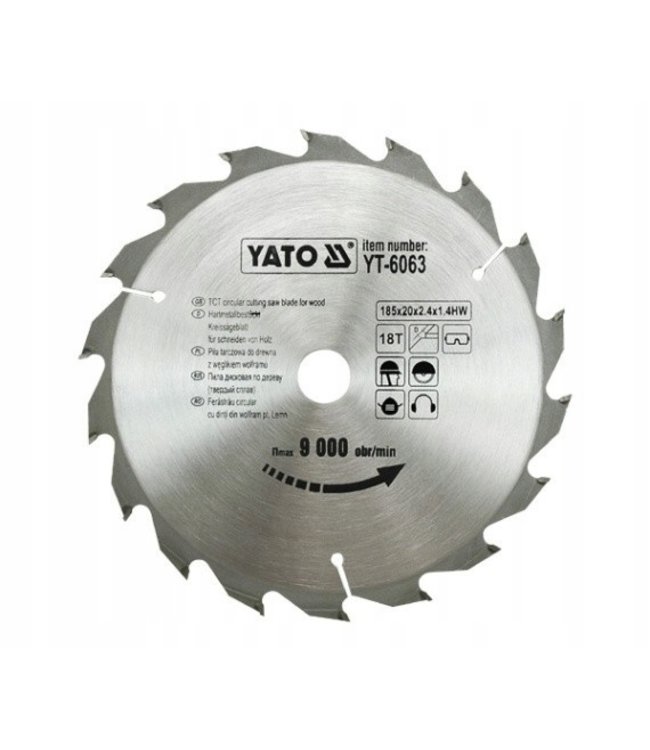 YATO Cirkelzaagblad Ø185 mm - 18 T - binnendiameter 20 mm