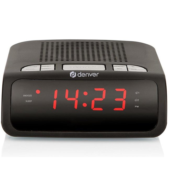 Denver Denver Wekkerradio - Snooze / Slaap Functie - Digitale Wekker - FM Radio - Dual alarmklok - CR419MK2 - Zwart