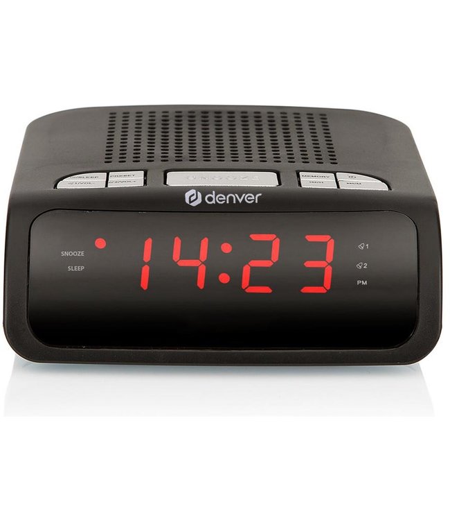 Denver Wekkerradio - Snooze / Slaap Functie - Digitale Wekker - FM Radio - Dual alarmklok - CR419MK2 - Zwart