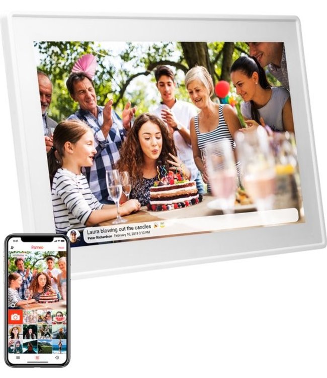 Denver Digitale Fotolijst 15.6 inch FULL HD - Frameo App - Fotokader - 8GB - IPS Touchscreen - PFF1514 - Wit