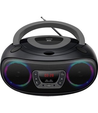 Denver Denver Draagbare Boombox Bluetooth - Lichteffecten - FM Radio - CD Speler - AUX - TCL212BT - Grijs