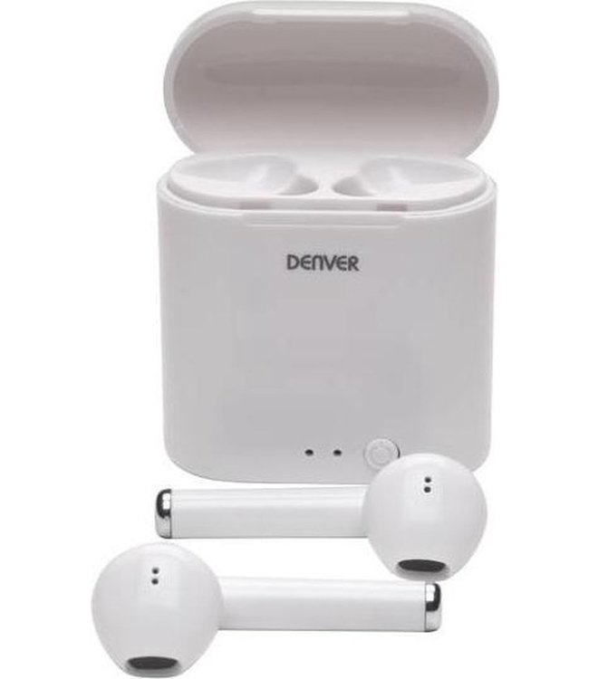 Denver Draadloze Oordopjes met Oplaad Case - Earbuds Wireless - Bluetooth - TWE36 - Wit