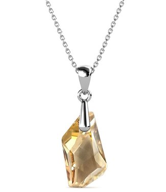 Yolora Yolora - Dames Ketting met Druppel Hanger en Kalpa Camaka Kristal - Zilver kleurig - 18K Witgoud Verguld - Exclusieve Cadeauverpakking