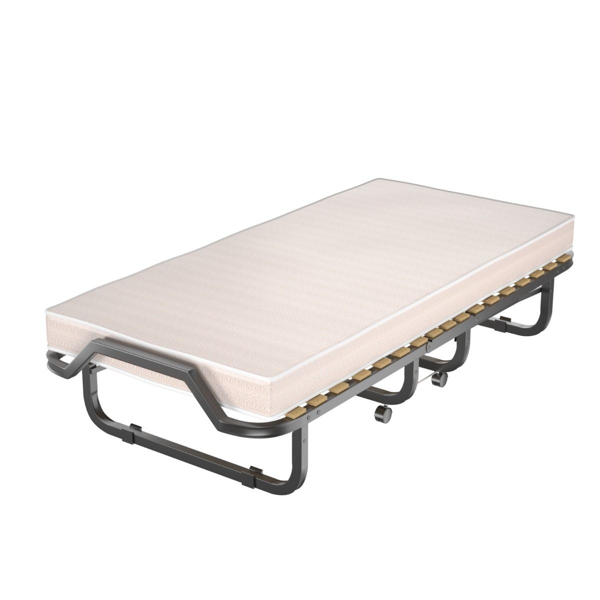 Koop Vouwbed - Logeerbed - Matras - Inklapbaar en Rijdbaar - 190 x 80 x cm - Zwart/Grijs Online bij 2dekansje.com - 2dekansje.com Tweedekans, internetretouren & restvoorraad