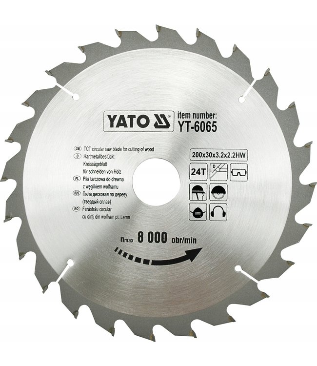 YATO YATO Cirkelzaagblad Ø200 mm - 24T - binnendiameter 30 mm