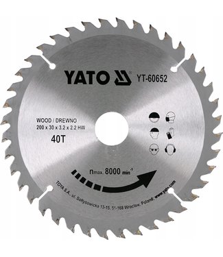 YATO YATO Cirkelzaagblad Ø200 mm - 40T - binnendiameter 30 mm