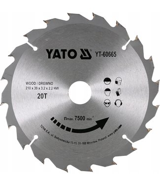 YATO YATO Cirkelzaagblad Ø210 mm - 20T - binnendiameter 30 mm