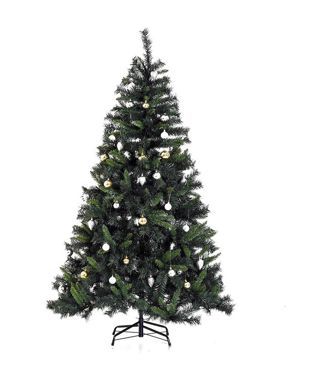 Kerstboom Inclusief Verlichting, Standaard En Kerstballen - 180 cm