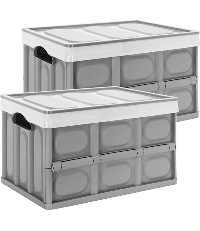 Koop Tweedekans Yorbay Opbergdoos - Set van 2 - Opbergbox l - 53 x 36 29 cm - Grijs Online bij 2dekansje.com - 2dekansje.com Tweedekans, internetretouren & restvoorraad