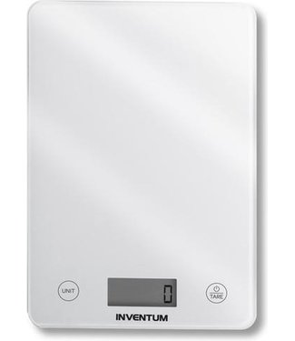 Inventum Inventum WS305 - Digitale Precisie Keukenweegschaal - 1 gr tot 5 kg - Tarra functie - Wit glas