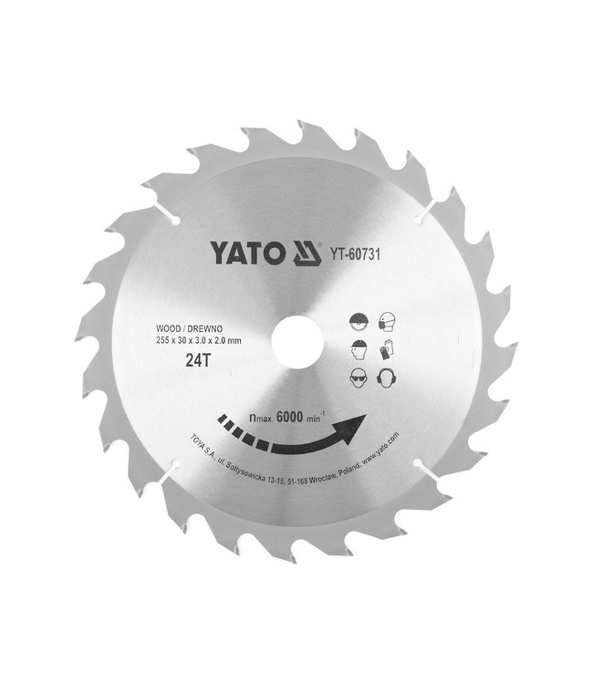 YATO Cirkelzaagblad Ø255 mm - 24T - binnendiameter 30 mm