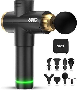 Sanbo Sanbo Massage gun Elite - Sport en Relax massage - Zwart / Goud - Professioneel 30 Standen - Inclusief Koffer - Inclusief APP - Massage pistool - Massageapparaat - Fitness