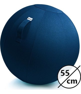 Bckz Bckz Zitbal Kantoor en Thuis 55 CM - Luxe Yoga Bal - Zitballen met Hoes - Ergonomische Bureaustoel Bal - Linnen Donkerblauw