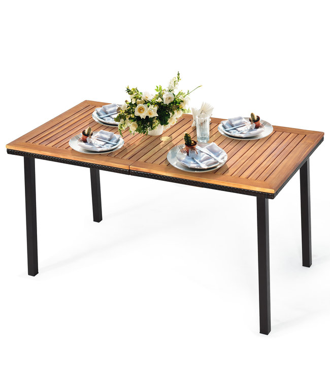 Coast Tuintafel Eettafel met Parasolgat 140 x 75 x 76 cm Acaciahout