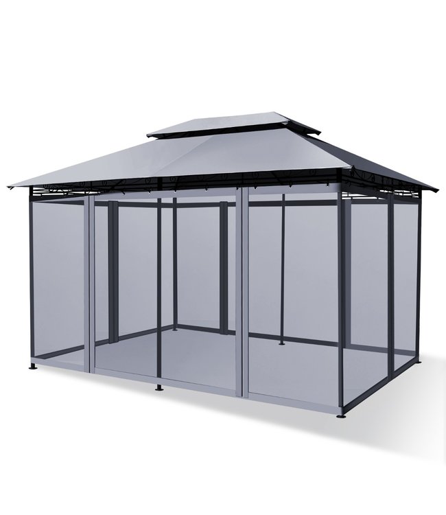 Coast Outdoor Paviljoen - Weerbestendig - 3,9 x 2,9 x 2,7 m - Grijs