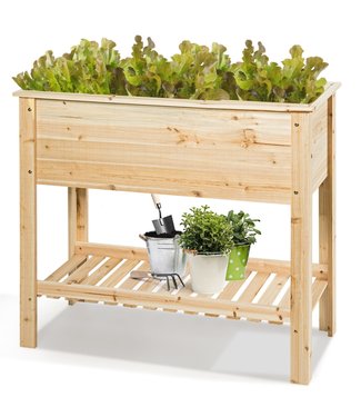 Coast Coast Houten Plantenbak Verhoogd Bed met Opbergplank voor Groeiende Planten 92 x 41x 81 cm