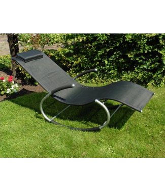 Westerhold Garten Schommelligbed Siesta - Tuinstoel - Tuinligbed - - Incl Kussen - 167x62x80cm - Zwart