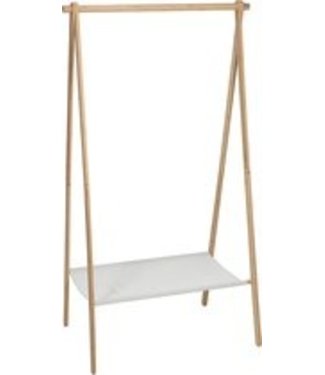 Cheqo H&S Collection Kledingrek met plank - bamboe- lichtbruin/wit