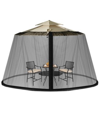 Coast Coast Parasol Klamboe voor Buiten met 2 Deuren en d=Dubbele Rits - 12,5 x 2,3 m Zwart